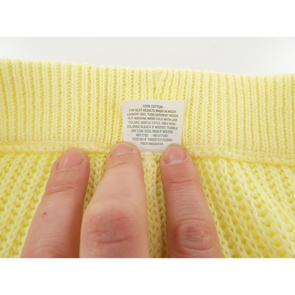 Wild Fable Knit Shorts Drawstring Ribbed Cotton Women XL Yellow - Picture 4 of 5